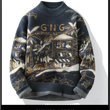Men Knitted Sweater Stripe Pullovers Printing Round Neck Sweater Autumn/Winter Designer Quality Casual Men Clothing Jumper
