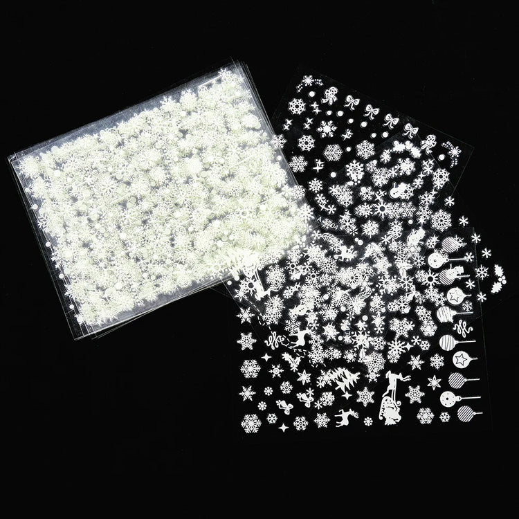 80-90pcs/jar Hollow Out Gold Nail Glitter Sequin Snow Flakes 8/10mm Mixed Metal Snowflakes 2023 DIY Snow Flake Manicure Decor 2028