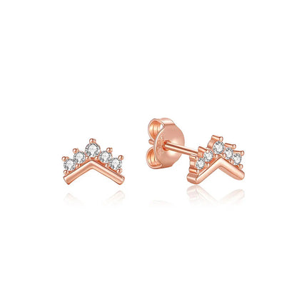 Orecchini Originali in Argento Sterling 925, Modello 2026, a Perno e a Cerchio con Cristalli, per Donna, in Oro Rosa, con Corona, Cuore, Infinito, Ape, Gioielli platinumshop