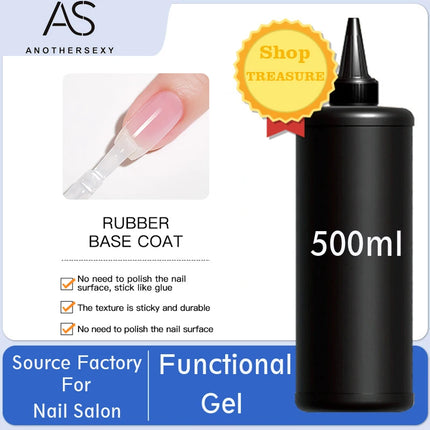 AS 500ml High Quality Nail Art Soak Off UV/LED No Wipe Top Coat Gel Polish Base Coat Without Sticky Layer Tempered TopCoat