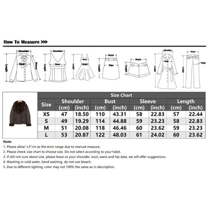 New in Reversible Double-faced Faux Fur Jacket for Women Stylish Lapel Collar Crossover Button-up Outwears Winter Brown Overcoat