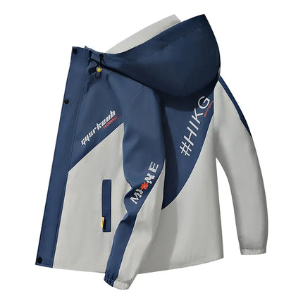 2024 Spring and Autumn jackets Fashion Trend Hooded Coat Men's Casual letter pattern Comfortable Waterproof Jacket M-4XL