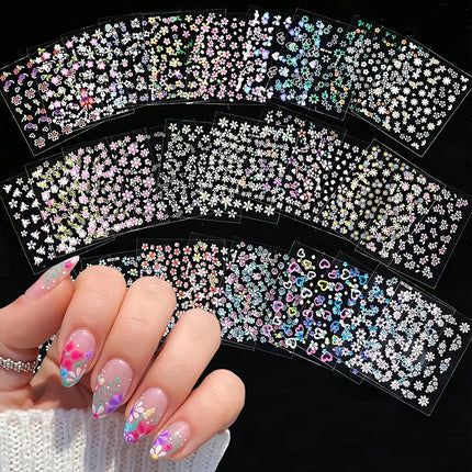30 Sheets Flower Nail Stickers for Nail Art Colorful Self Adhesive Daisy Nail Decals Spring Summer Nail Art Stickers Cute Floral