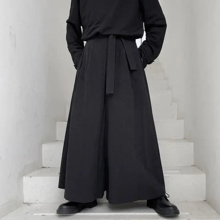Pantaloni Hakama Samurai Giapponesi, Pantaloni Casual Oversize da Uomo Stile Harajuku, Pantaloni Cinesi Hanfu Tang, Uniformi da Kendo Maschili