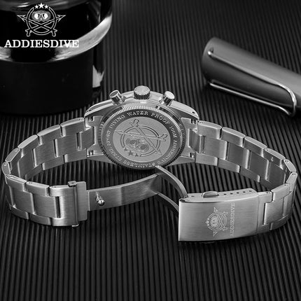 ADDIESDIVE 37mm Men's Luxury Watch 100m Water Resistance K1 Bubble Mirror Glass C3 Luminous Men's Stainless Steel Quartz Watch