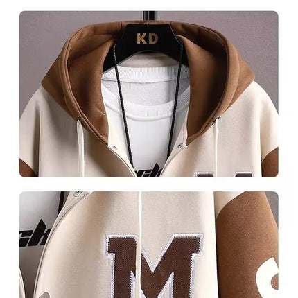 S-6XL Men's Hooded Pockets Cargo Jacket Men's Clothing Spring Autumn Japanese Fashion Loose Male Coat Hooded Baseball Jersey New