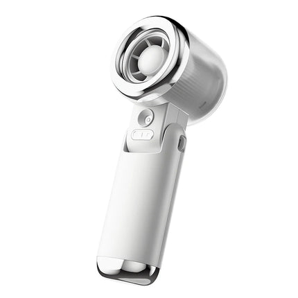 Mini Ventilatore Portatile con Nebulizzatore d'Acqua, 3600mAh, 5 Velocità, Pieghevole, da Appendere al Collo, Umidificatore, Ventilatore Spray Compatto, Ricaricabile USB-C