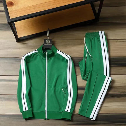 European and American new leisure sports suit men and women high-end fashion space cotton cardigan fashion two-piece large size PlatiNum
