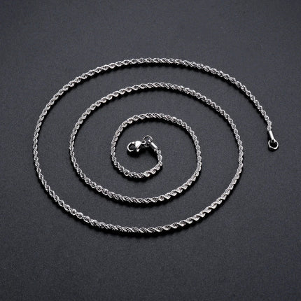 1 piece 925 sterling silver Width 2mm/3mm/4mm Rope Chain Necklace/Bracelet For Men Women Man Fashion Chain Necklace PlatiNum