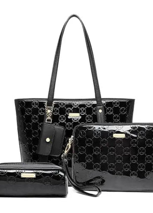 Miss Lulu WOMEN'S Handbag Set, Medium Shopper bag, 3-Piece Set Shoulder Bags FOR WOMEN'S, Elegant Handbag PlatiNum
