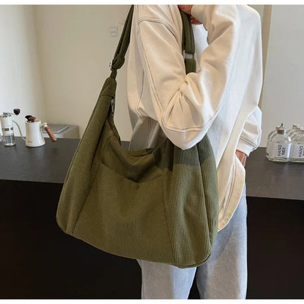 New Large Capacity Casual Crossbody Bag Simple Artistic Commuter Student Single Shoulder Bag Outdoor Leisure Women's Tote Bag PlatiNum