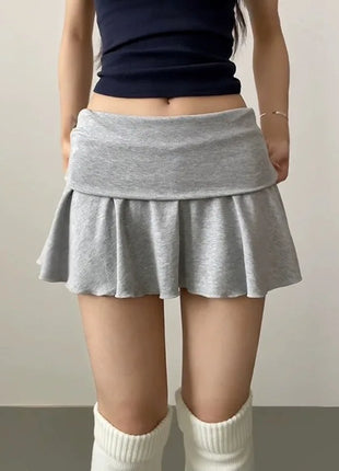 Minigonne Arricciate alla Moda con Vita Alta, Gonne Sportive Slim da Yoga per Donne, Abbigliamento Femminile Estivo Y2K Casual Anti-Esposizione