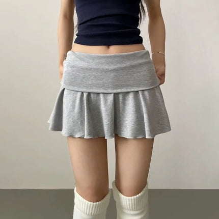 Minigonne Arricciate alla Moda con Vita Alta, Gonne Sportive Slim da Yoga per Donne, Abbigliamento Femminile Estivo Y2K Casual Anti-Esposizione