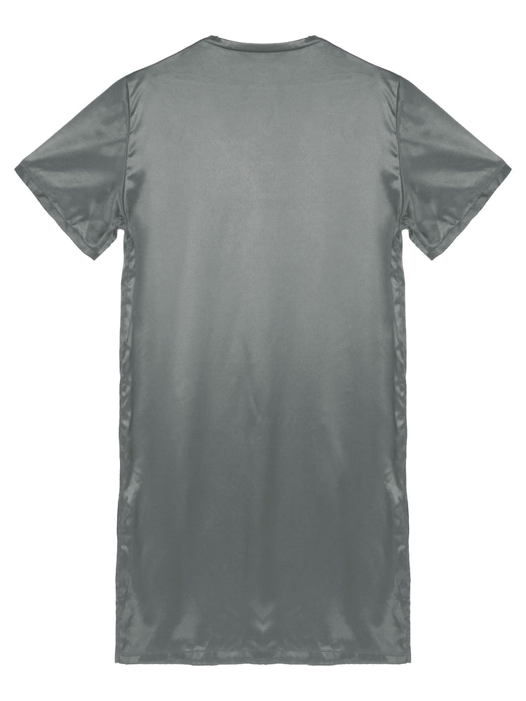 Donna uomo pigiama in raso di seta pigiameria maniche corte camicia da notte Kimono accappatoio abito da notte accappatoio camicia da notte estiva Homewear