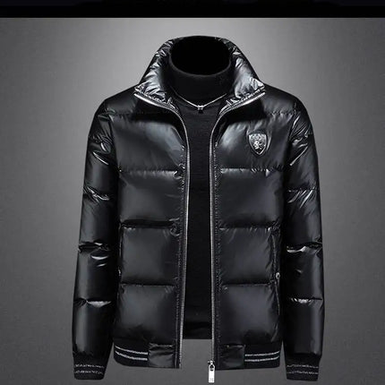 Autumn Winter New Men's Trendy American Style High Street Down Jacket Elegant Casual Stand Collar Padded Coat Mens Clothing