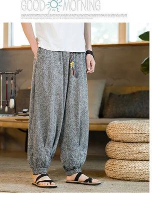 Pantaloni da jogging in seta di ghiaccio da uomo pantaloni casual stile Harajuku cinese da uomo pantaloni sportivi Harlem allentati ricamati streetwear 5XL