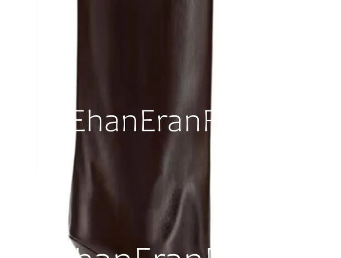 2025Ladies' Spring and Summer New Fish Mouth Slope High Heel Knee Boots, Fashionable Pointed Fashion Show Medium Cool Boots PlatiNum