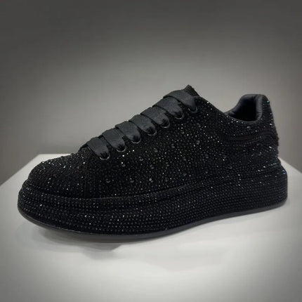 Luxury New Men Rhinestone Lace Up All Match Brand Shoes Causal Flats Loafers Sports Walking Sneakers Zapatos Hombre Vest