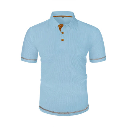 Men's short-sleeved T-shirt with summer ice silk lapel