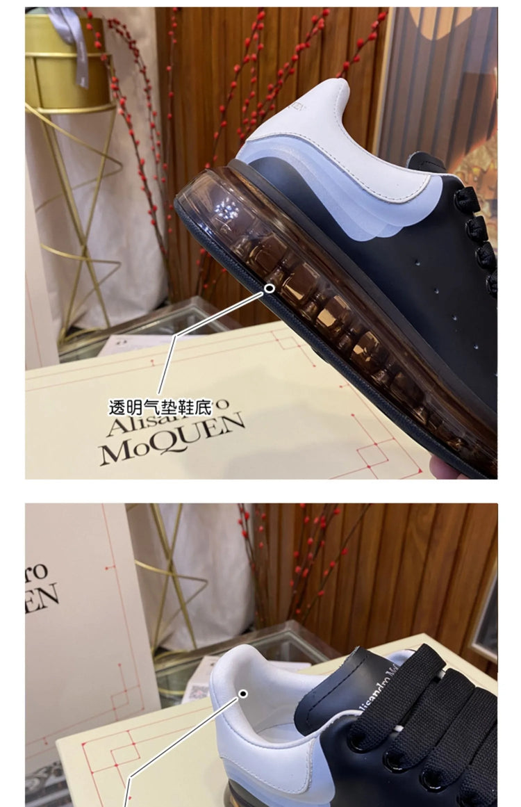Handmade Men Casual Shoes Genuine Leather Oversize Platform Sneakers Air Cushion Trainers Man Flat Loafers Daily Office Footwear