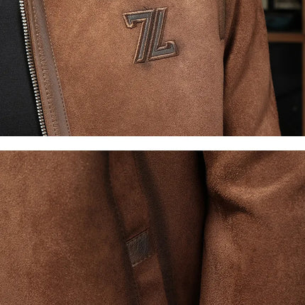 Minglu Faux Leather Autumn Winter Men's Jackets Luxury Solid Color Turn Down Collar Zipper Casual Male Coats Man Outerwear 4XL