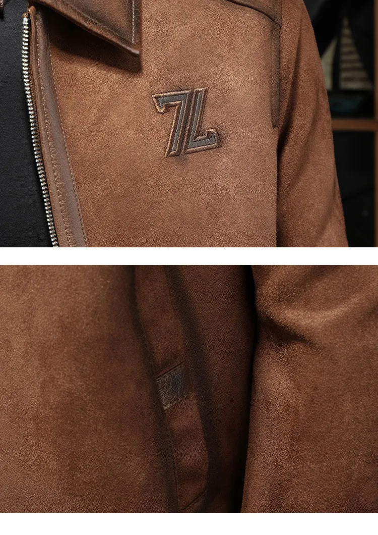 Minglu Faux Leather Autumn Winter Men's Jackets Luxury Solid Color Turn Down Collar Zipper Casual Male Coats Man Outerwear 4XL