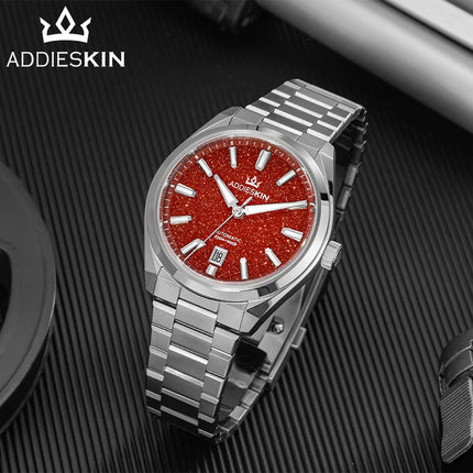 AddiesKIN Men Watch BGW9 Luminous Red Goldstone Dial Sapphire Glass 20Bar Waterproof Japan 9015 K010 Automatic Mechanical Watch