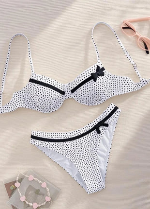 Bikini Micro Push-Up Sexy 2026, Costume da Bagno Femminile, Set Bikini a Pois, Abbigliamento da Spiaggia Brasiliano, Costume da Bagno Biquini