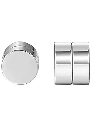 1 Pairs Crystal Strong Magnetic Ear Stud Clip Earrings for Men Women Punk Round Zircon Magnet Earrings Non Piercing Jewelry PlatiNum