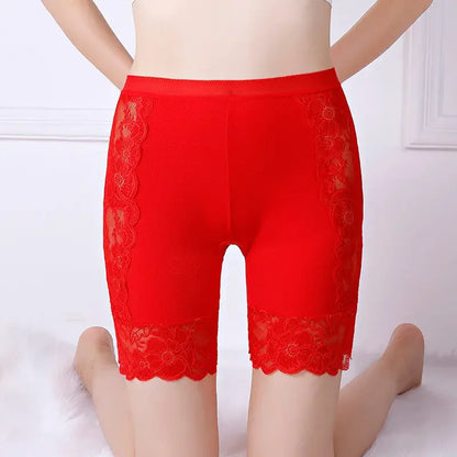 Plus Size Safety Short Pants Women Seamless Under Skirt Boxers For Women Sexy Lace Anti Chafing Boyshort Panties Underwear