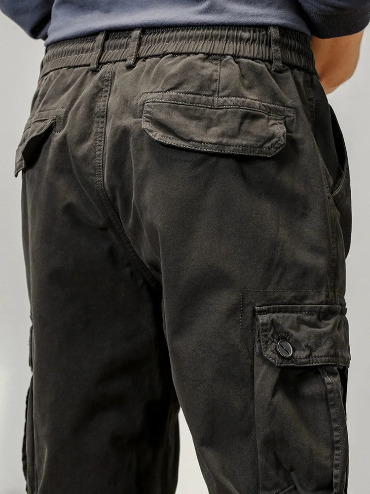 2023 New Multi-Pockets Spring Summer Cargo Pants Men Streetwear Zipper Leg Skinny Work Joggers Cotton Casual Tactical Trousers