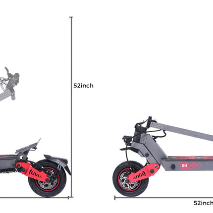 Freeboy H8 Pieghevole Portatile Ad Alta Potenza Scooter Elettrico 6000W Motore 60V28Ah Batteria Sport Cruise 11 Pollici Fuoristrada Pneumatico E-Scooter platinumshop