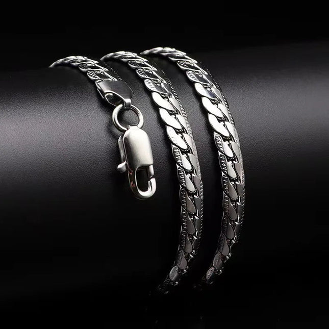 20-60 cm 5 mm colore argento marchio di lusso design nobile collana a catena per donna uomo moda gioielli di fidanzamento di nozze PlatiNum