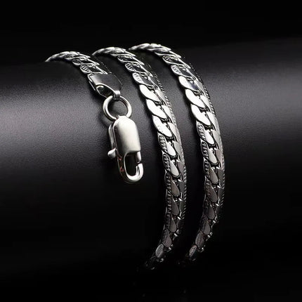 20-60 cm 5 mm colore argento marchio di lusso design nobile collana a catena per donna uomo moda gioielli di fidanzamento di nozze PlatiNum