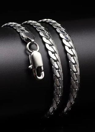 20-60 cm 5 mm colore argento marchio di lusso design nobile collana a catena per donna uomo moda gioielli di fidanzamento di nozze PlatiNum