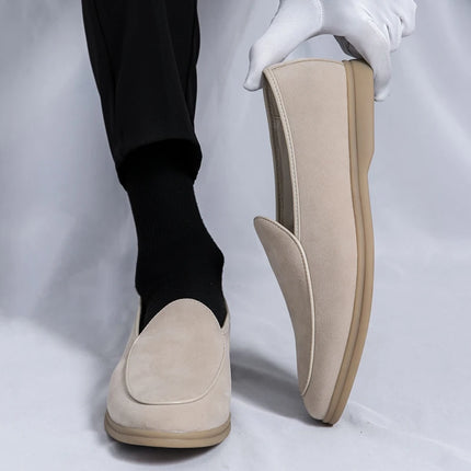 Mocassini da uomo in pelle scamosciata di alta qualità autunnali Scarpe casual piatte semplici Scarpe da sposa per feste Mocasin da esterno in pelle nabuk di marca di lusso