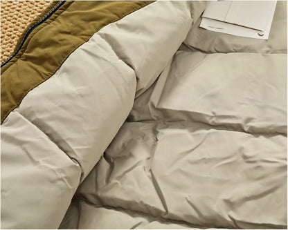 Piumino cargo imbottito in piuma d'anatra di media lunghezza retrò americano nuovo inverno con cappuccio Trench oversize spesso alla moda da uomo