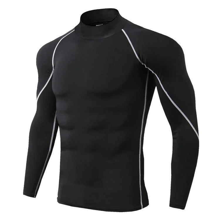 Men Compression Long Sleeve T Shirt Sportswear Male Skinny Tshirt Elastic Track Tracksuit Clothing Gyms Fitness T-shirt For Men PlatiNum