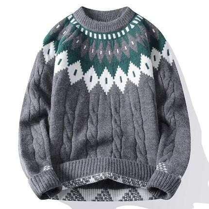 Legible Autumn and Winter Casual Sweaters Men Round Neck Collar Knitted Pullovers Male Loose Sweater Man
