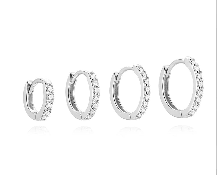 AIDE 1PC Sparkling Moissanite Piercing Stud Earrings 925 Sterling Silver Shining Circle Earring For Women Ear Bone Earring Jewel PlatiNum