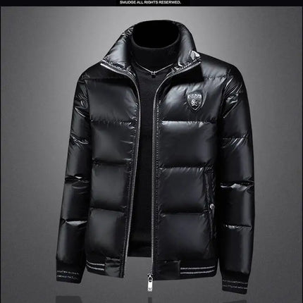 Autumn Winter New Men's Trendy American Style High Street Down Jacket Elegant Casual Stand Collar Padded Coat Mens Clothing