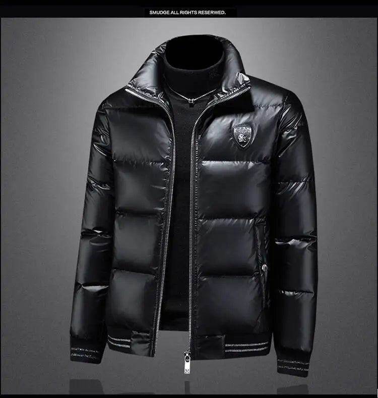 Autumn Winter New Men's Trendy American Style High Street Down Jacket Elegant Casual Stand Collar Padded Coat Mens Clothing