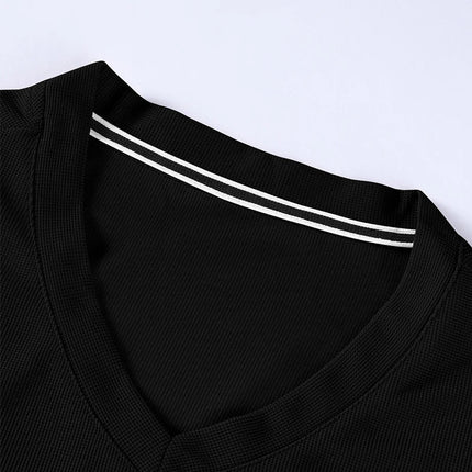 2025 New Men's Casual Fashion Simple V-neck Short Sleeved T-shirt Summer Comfortable Breathable Versatile Top PlatiNum