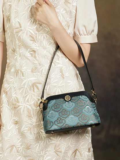 Limited Hot Chinese Style Cow Leather Women Messenger Bag Soft Skin Soft Embroidery Crossbody Bags Purses Royal Stylish #SC1600