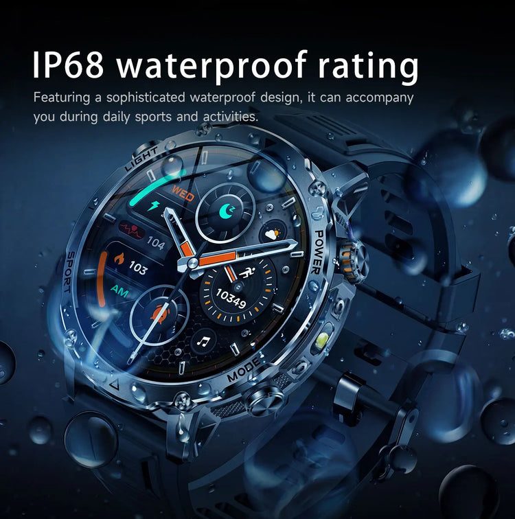 Military Grade Sapphire Smart Watch HeartRate SO2 BT5.3 Call Custom dial Smartwatch for Men Breathable Band Sports watch 1400mAh