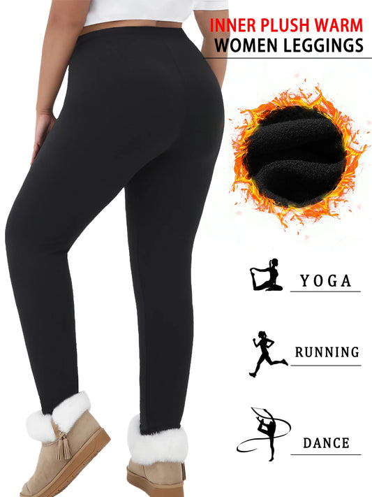 3 Pack Plus Size Super Soft Fleece Lined Leggings Women, Workout Yoga Running Thermal Warm Pants For cold winter Running