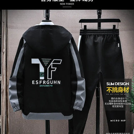 Casual Hooded Jackets And Pants Tracksuit Men's Clothing Sets 2026 Spring Autumn Youth Outdoor Sportswear 2 Pieces Coats Top Set