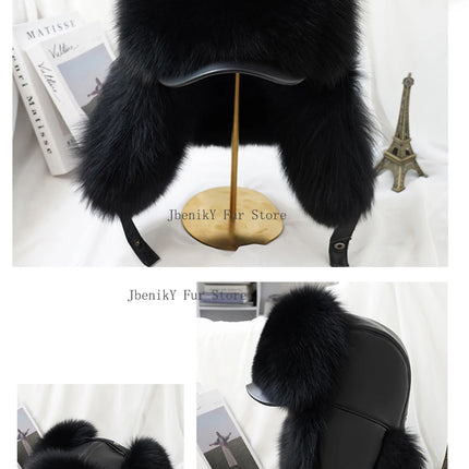2026 Cap 100% Raccoon Dog Full Fur Fox Fur Hat Men's Fur Ear Protection Winter Thickened and Warm Russian Hat Men's Trend