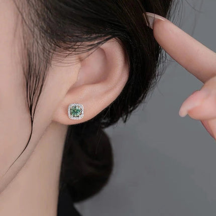 Promotion Moissanite Earrings for Women Pass Diamond Test Pen 100%  With Certificate Ear Studs 925 Sterling Silver Fine Jewelry PlatiNum