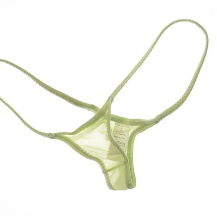 Women's Thin Ice Silk High Elastic Thong Mini Low-rise Sexy Sheer Single Layer Underwear